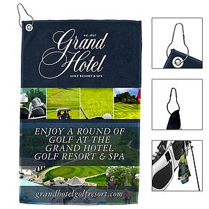 The “Full Color Iron” Golf Towel 12” x 18” 300GSM Thickness Full Color Sublimation Microfiber Golf T