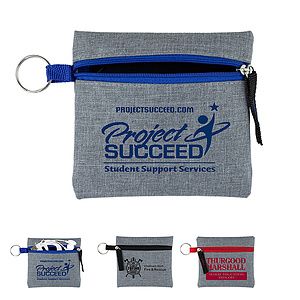 "CAPRI" Heathered Gray Zipper Pouch