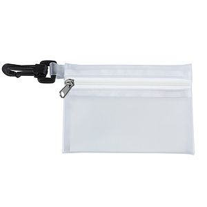 "PARKWAY PLUS" 8 Piece First Aid Kit in Translucent Zipper Kit with Plastic Carabiner Attachment