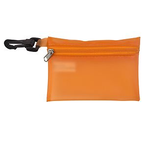 "MEDI" 19 Piece First Aid Kit in Translucent Zipper Kit with Plastic Carabiner Attachment