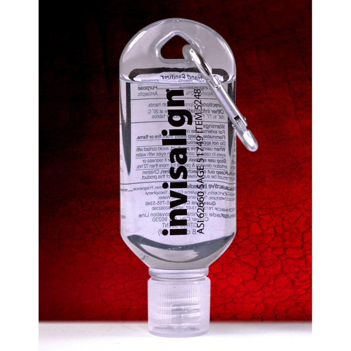 “SanGo L” 1.8 oz Hand Sanitizer Antibacterial Gel in Flip-Top Bottle with Carabiner