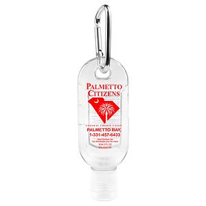 “SanGo L” 1.8 oz Hand Sanitizer Antibacterial Gel in Flip-Top Bottle with Carabiner