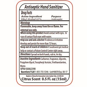 0.5 oz Compact Hand Sanitizer Antibacterial Gel in Flip-Top Squeeze Bottle (PhotoImage 4 Color)