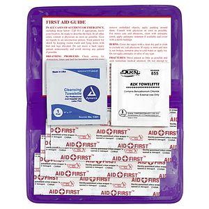 "HEAL-ON-THE-GO L" 10 Piece Economy First Aid Kit in Colorful Vinyl Pouch