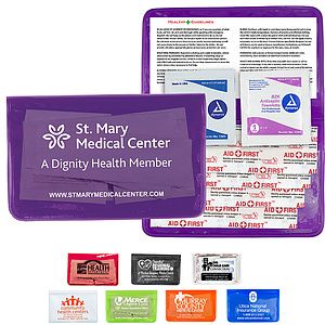 "HEAL-ON-THE-GO L" 10 Piece Economy First Aid Kit in Colorful Vinyl Pouch
