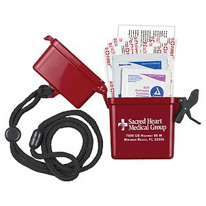 "EZ CARRY KIT 1" 9 Piece First Aid Kit In Nine Components Inserted Into Hard Plastic Hinged Top Wate