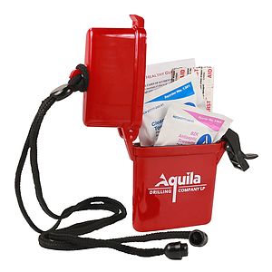 "EZ CARRY KIT 1" 9 Piece First Aid Kit In Nine Components Inserted Into Hard Plastic Hinged Top Wate