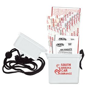 "EZ CARRY KIT 3" 13 Piece First Aid Kit Thirteen Components Inserted Into Hard Plastic Hinged Top Wa