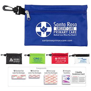 "ALL-YOU-NEED" 28 Piece Multi-Bandage First Aid Kit in Supersized Zipper kit Components with Plastic