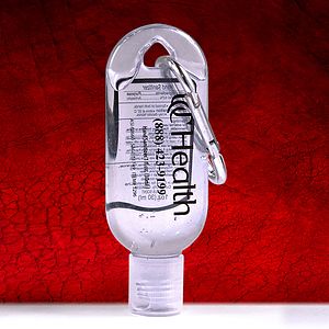 1.0 oz Hand Sanitizer Antibacterial Gel in Flip-Top Bottle with Carabiner