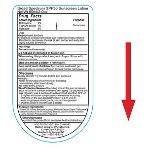 2.0 oz Broad Spectrum SPF 30 Sunscreen Lotion in Solid White Carabiner Tottle