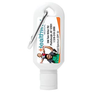 2.0 oz Broad Spectrum SPF 30 Sunscreen Lotion in Solid White Carabiner Tottle