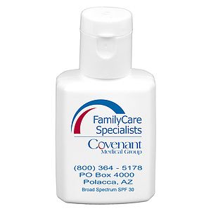 1.0 oz Broad Spectrum SPF30 Sunscreen Lotion in Solid White Flip-Top Squeeze Bottle