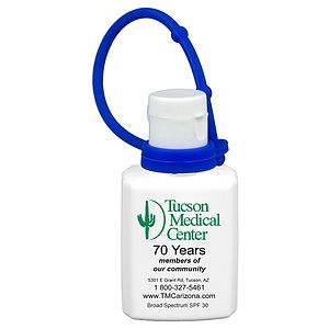 “SunFun Connect” .5 oz Broad Spectrum SPF 30 Sunscreen Lotion In Solid White Flip-Top Squeeze Bottle