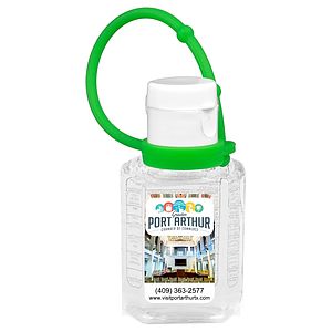 “SanPal Connect” 1.0 oz Compact Hand Sanitizer Antibacterial Gel in Flip-Top Squeeze Bottle with Col