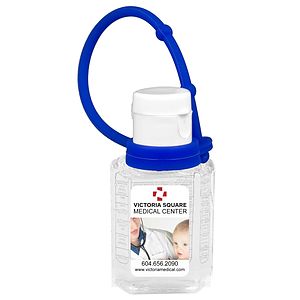 “SanPal Connect” 1.0 oz Compact Hand Sanitizer Antibacterial Gel in Flip-Top Squeeze Bottle with Col