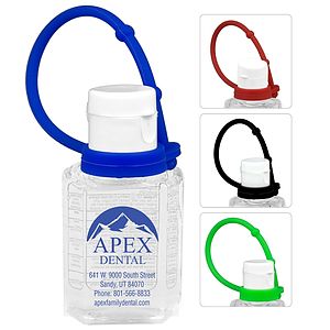 “SanPal Connect” 1.0 oz Compact Hand Sanitizer Antibacterial Gel in Flip-Top Squeeze Bottle with Col
