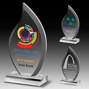 Multi-Faceted Acrylic Award (4" x 7 3/4" x 3/4") - 4 Color Process