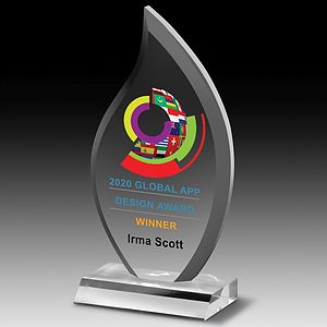 Multi-Faceted Acrylic Award (5" x 9 1/2" x 3/4") - Screen Print