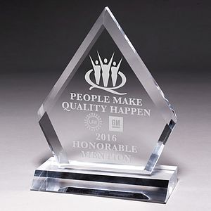 Multi-Faceted Acrylic Award - 53/4” x 7 1/2” - Screen Print