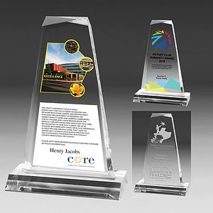 Multi-Faceted Acrylic Award - 8 3/4" - Screen Print