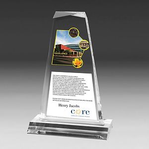 Multi-Faceted Acrylic Award - 8 3/4" - Screen Print