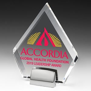 Diamond Award w/Chrome Base (6" x 7" x 3/4") - Screen Imprint