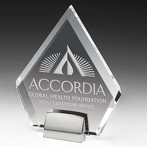 Diamond Award w/Chrome Base (6" x 7" x 3/4") - Screen Imprint
