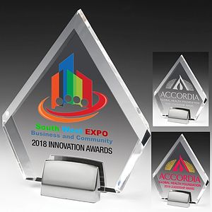 Diamond Award w/Chrome Base (6" x 7" x 3/4") - Screen Imprint
