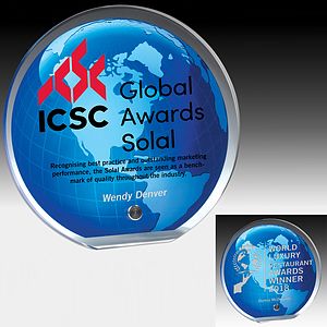 Screen Printed Globe Award w/Standard Globe Graphic (6 1/2"x 1/2")
