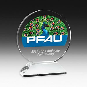 Round Award on Elevated Base - Screen Printed