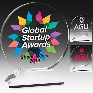 Round Award on Elevated Base - Screen Printed