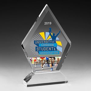 Multi-Faceted Acrylic Award - 6” x 7 1/2” - Screen Print