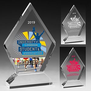 Multi-Faceted Acrylic Award - 6” x 7 1/2” - Screen Print