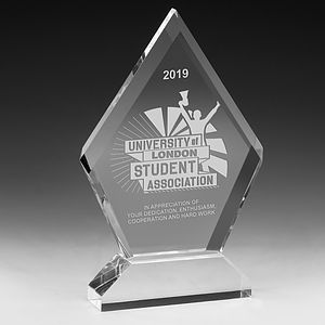 Multi-Faceted Acrylic Award - 6” x 7 1/2” - Screen Print