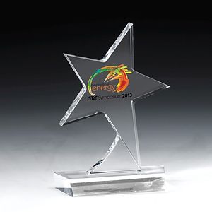 Standing Star Award - Screen Printed - (5" x 7" x ¾")