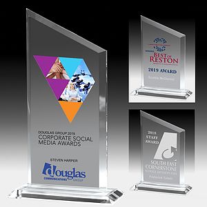 Screen Printed Slim Line Acrylic Billboard Award (4 3/4"x 8 1/4")