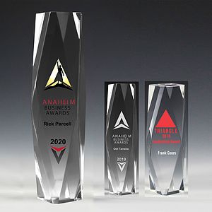 Screen Printed 2” Thick Obelisk Acrylic Awards