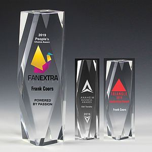 Screen Printed 2” Thick Obelisk Acrylic Awards
