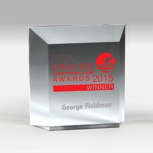 Beveled Elegant Freestanding Award- Screen Print - (5" x 5" x 1 1/4")