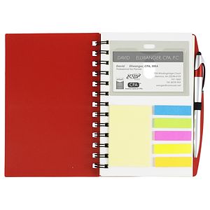 "Allegheny" Stylish Spiral Sticky Notes, Flags and Pen Notebook