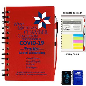 "Allegheny" Stylish Spiral Sticky Notes, Flags and Pen Notebook