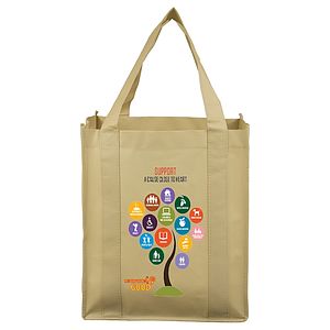 13"W x 15"H x 10”Gusset -"SUPER MEGA" Grocery Shopping Tote Bag