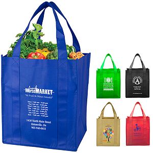 13"W x 15"H x 10”Gusset -"SUPER MEGA" Grocery Shopping Tote Bag