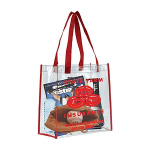 12” W x 12” H x 6” Gusset - “Matterhorn” Clear Vinyl Stadium Compliant Tote Bag