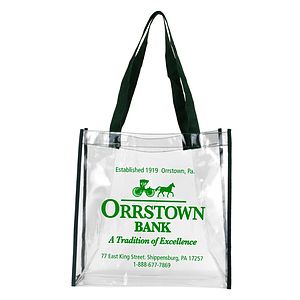 12” W x 12” H x 6” Gusset - “Matterhorn” Clear Vinyl Stadium Compliant Tote Bag