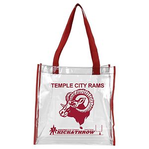 12” W x 12” H x 6” Gusset - “Matterhorn” Clear Vinyl Stadium Compliant Tote Bag