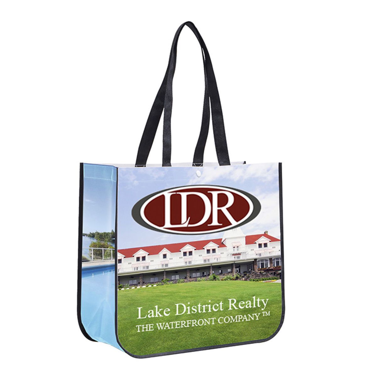 15-34 W x 14-12 H - Meghan Non-Woven Full Color Laminated Wrap Carry All Tote Bag