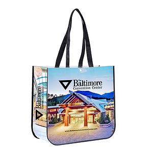 15-34 W x 14-12 H - Meghan Non-Woven Full Color Laminated Wrap Carry All Tote Bag