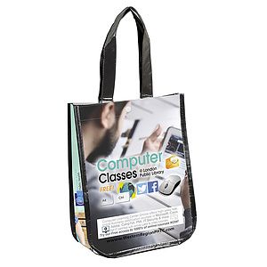 9-14W x 12H x 4 Gusset - LAUREN Small Non-Woven Full Color Laminated Wrap